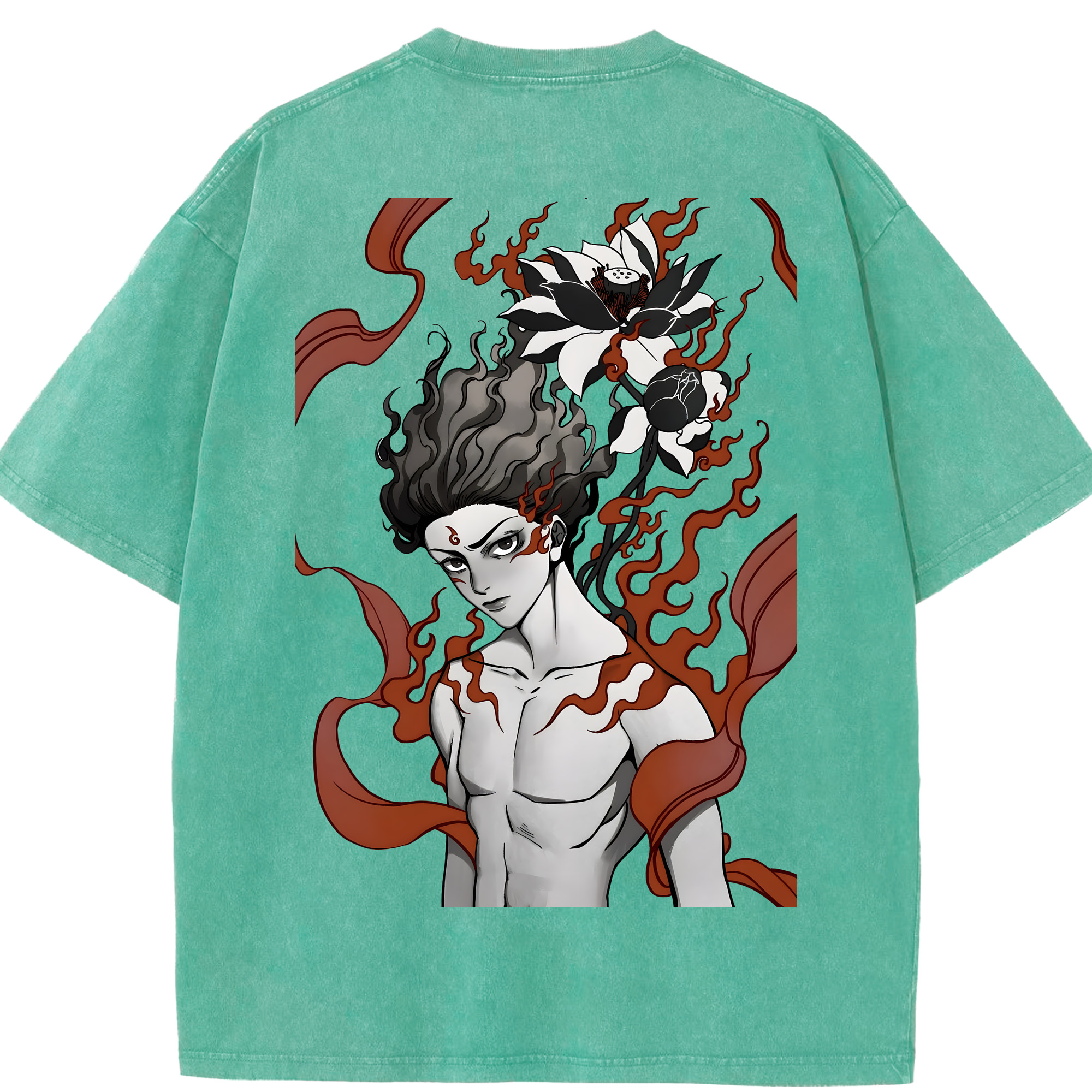 （画像用） Ne Zha 2 ナタ 魔童の大暴れ 綿100% ヴィンテージ風 半袖Tシャツ（背面プリント）